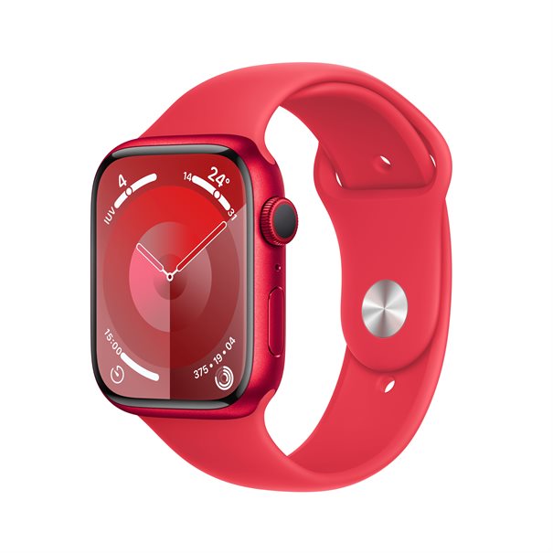 Apple Watch Series 9 (product) red aluminium  45mm (product) red sport band Size