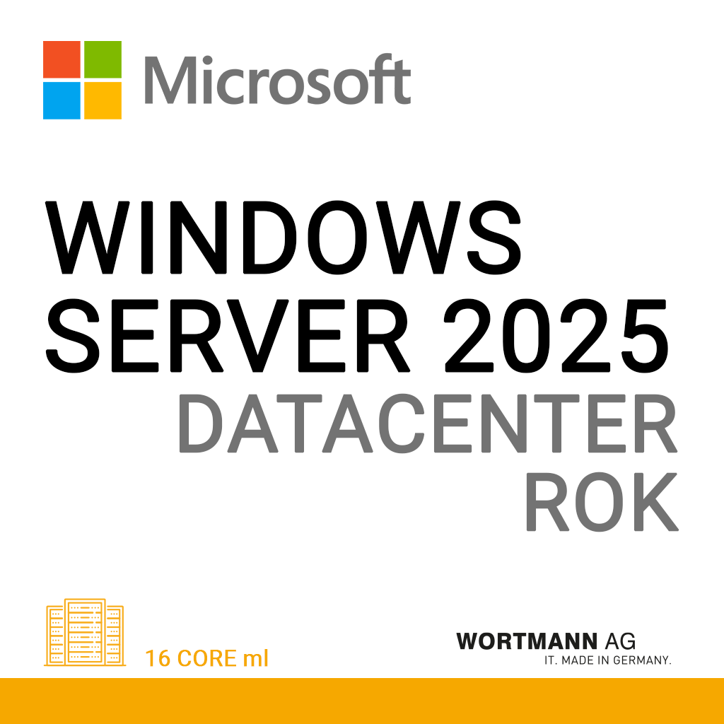 Microsoft Windows Server 2025 DataCenter 16 Core ml ROK Wortmann
