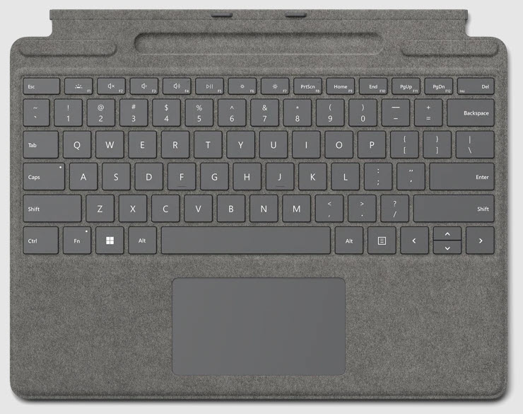 Microsoft Surface Pro 8/9/X Type Cover Platinum Silber