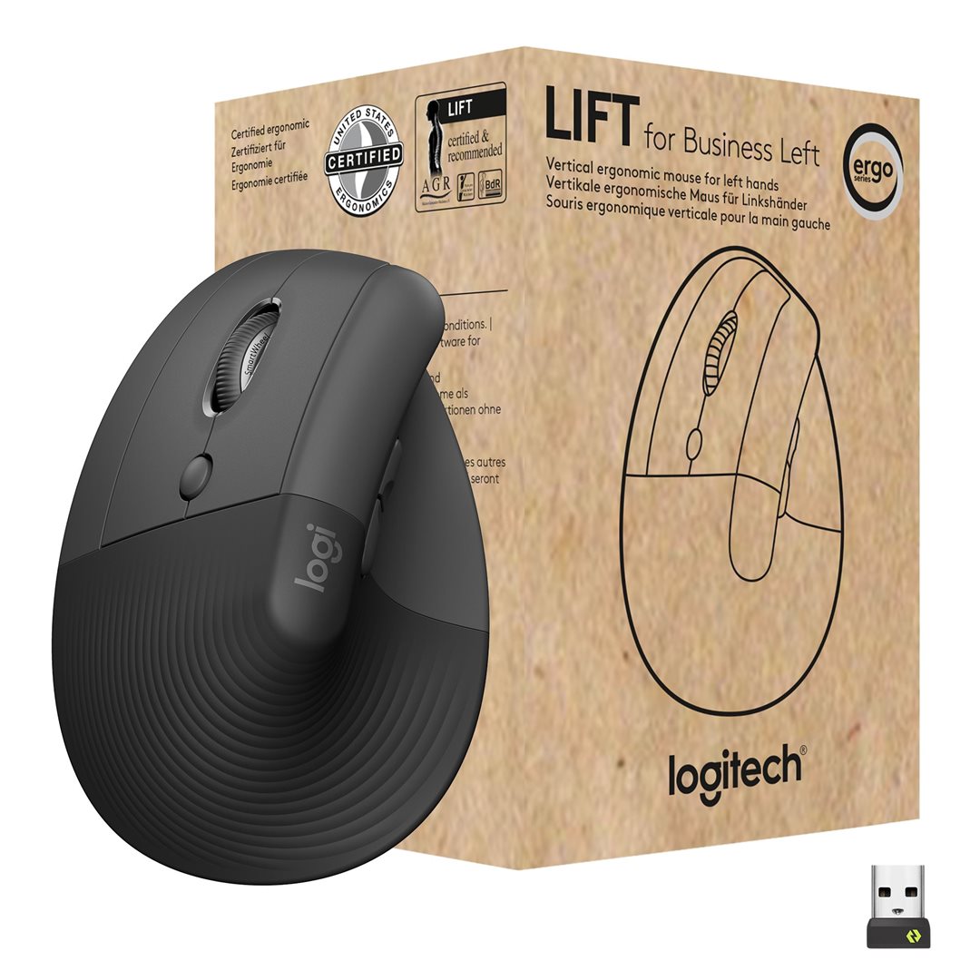 Logitech Mouse LIFT (LEFT) WL Vertical Ergonomic for Busi. graphite BT für Links